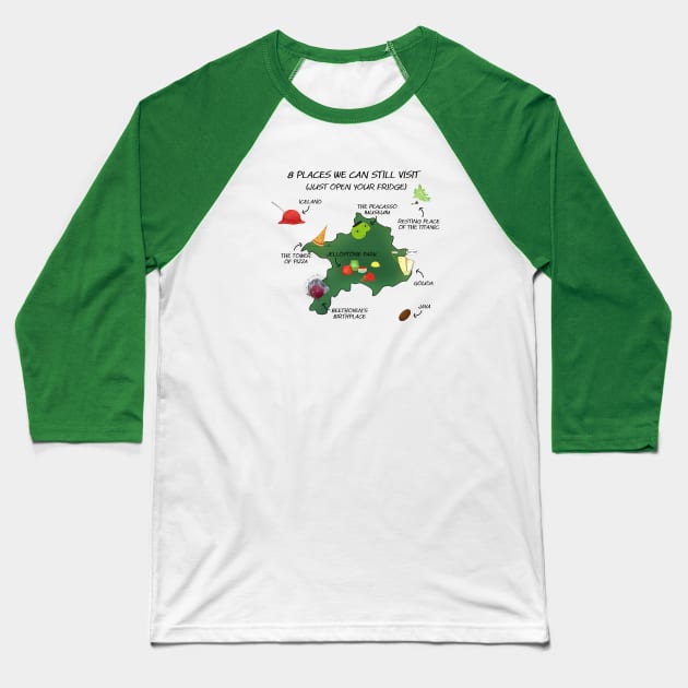 A travel map for foodies during lockdown Baseball T-Shirt by shackledlettuce